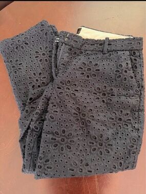 J. Crew Cafe Capri eyelet slacks